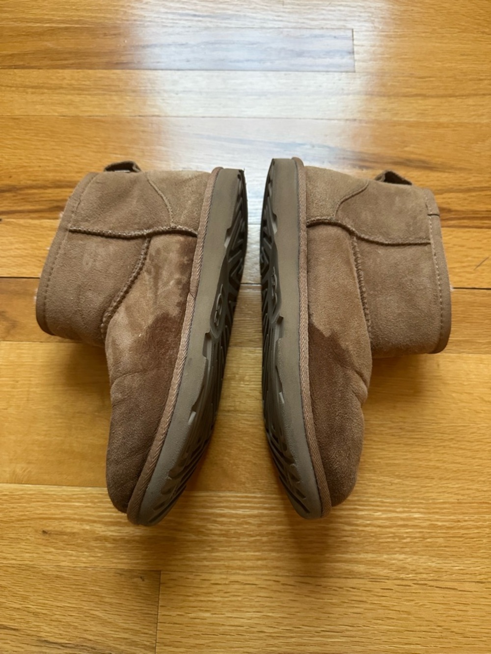 Uggs Cozy Suede Shearling-Lined Ankle Boots - Chestnut - Picture 2 of 5